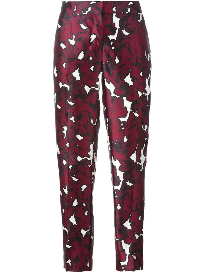 Oscar De La Renta Floral Print Trousers