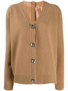 Nº21 Crystal Detail Oversized Cardigan - Neutrals