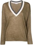 Brunello Cucinelli Glittery Knitted Top - Brown