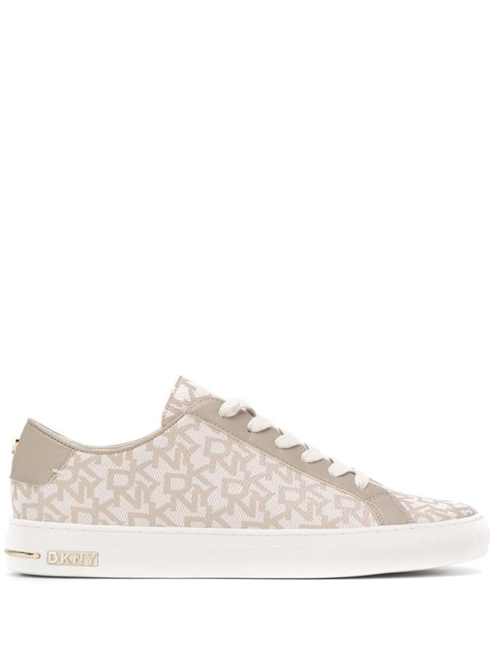 Dkny Low Logo Pattern Sneakers - Neutrals
