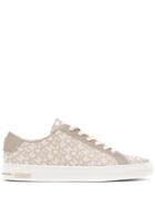 Dkny Low Logo Pattern Sneakers - Neutrals