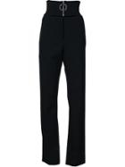 Paco Rabanne 'grain Powder' Trousers, Women's, Size: 36, Black, Cotton/hemp/nylon/wool