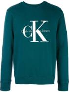 Calvin Klein Jeans Logo Print Sweatshirt, Men's, Size: Medium, Green, Cotton