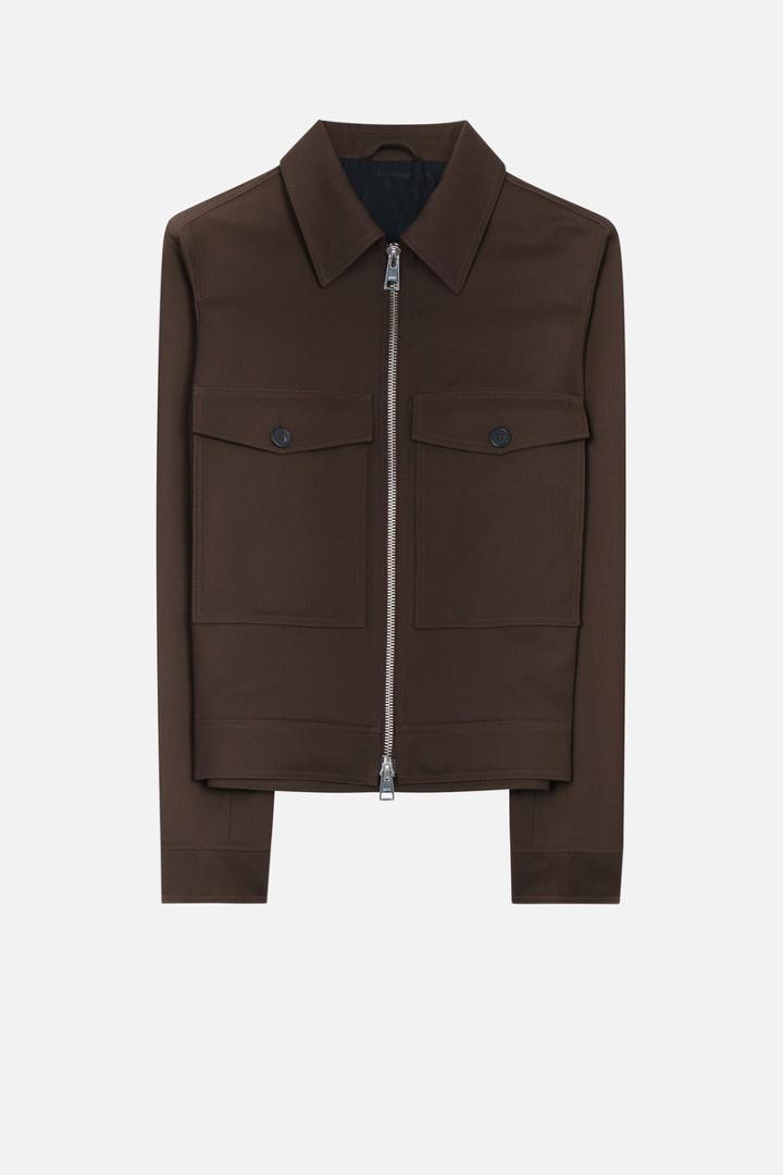 Ami Alexandre Mattiussi Zipped Jacket, Men's, Size: Xl, Brown, Acetate