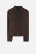 Ami Alexandre Mattiussi Zipped Jacket, Men's, Size: Xl, Brown, Acetate
