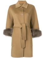 Weekend Max Mara Single Breasted Belted Coat - Neutrals