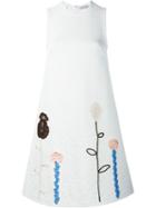 Vika Gazinskaya Crochet Flower Embellished Sleeveless Dress, Women's, Size: 40, White, Polyamide/spandex/elastane/viscose