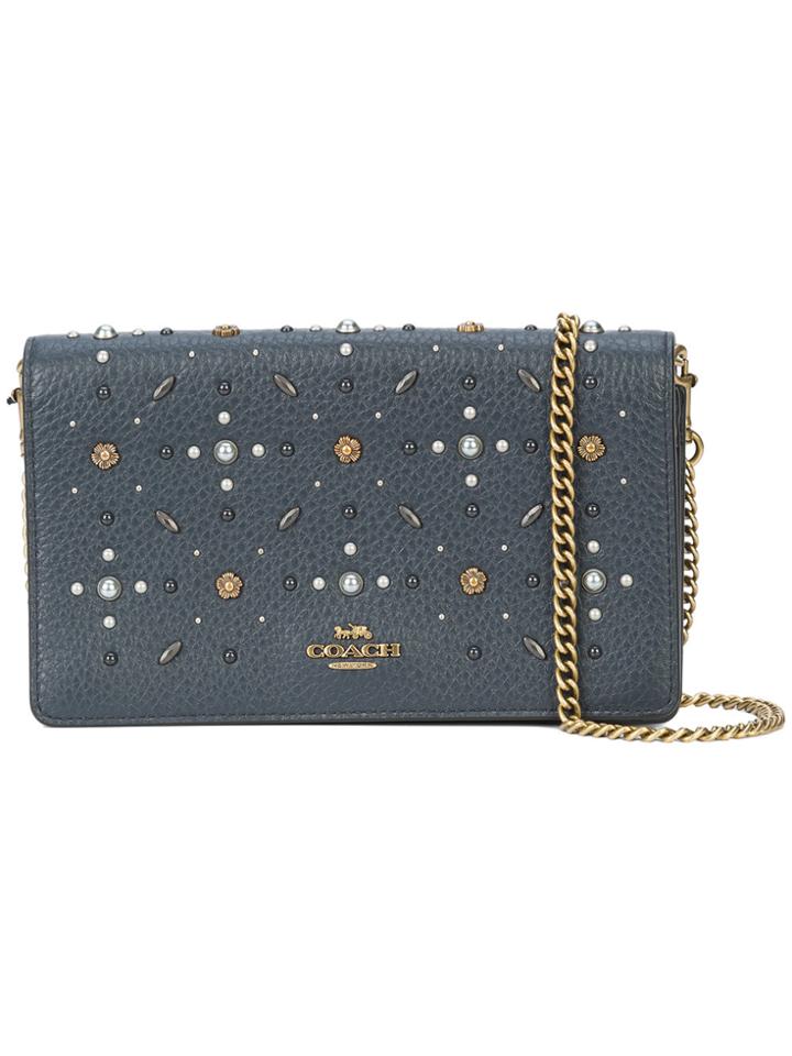 Coach Prairie Rivets Chain Clutch - Blue
