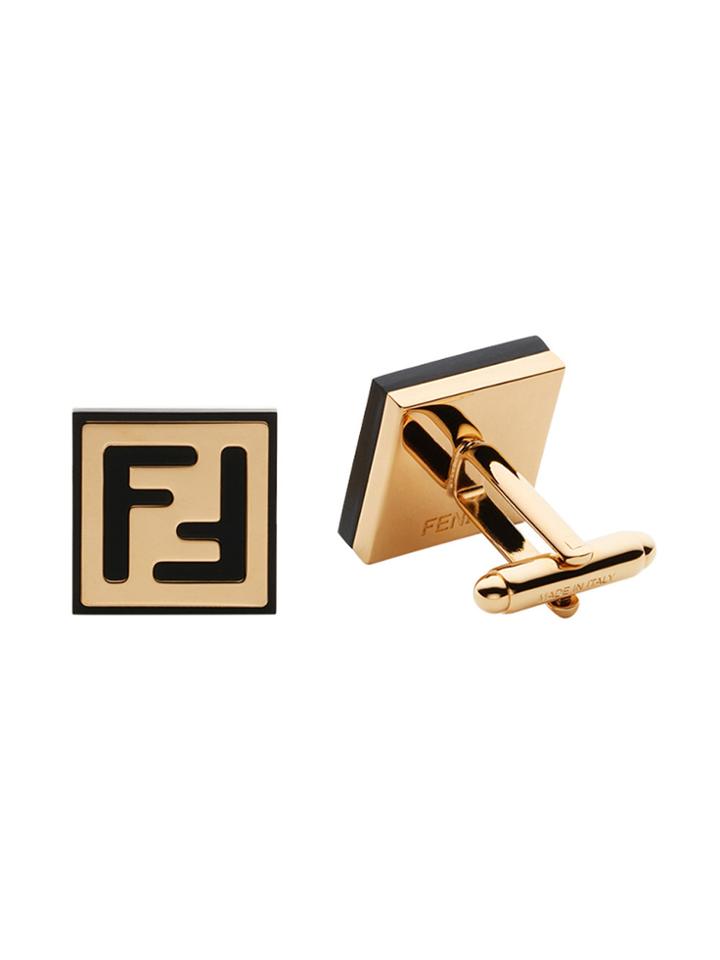 Fendi Enamel Logo Cufflinks - Metallic