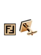 Fendi Enamel Logo Cufflinks - Metallic