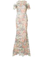 Marchesa Notte Cutwork Lace Dress - Multicolour