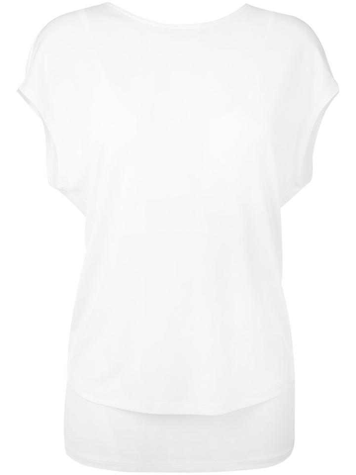 Armani Jeans Layered T-shirt, Women's, Size: 38, White, Viscose