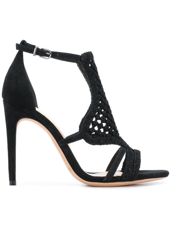 Alexandre Birman Cut-out Detail Woven Sandals - Black