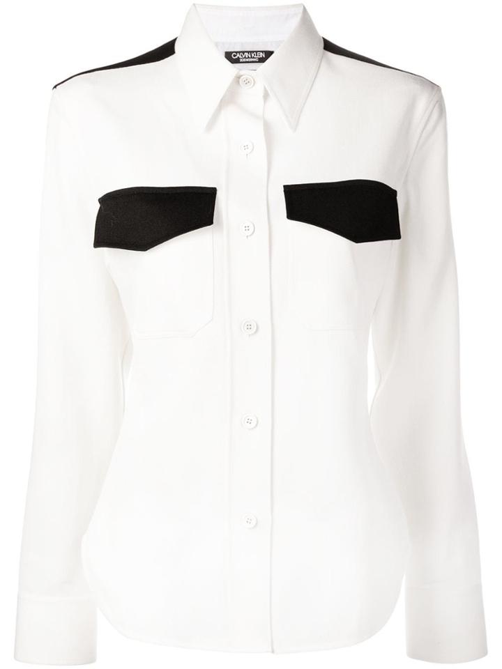 Calvin Klein 205w39nyc Two-tone Twill Shirt - White