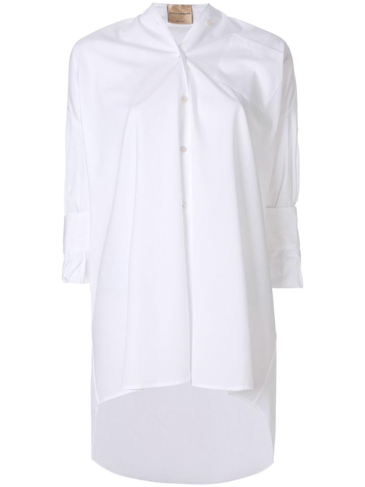 Erika Cavallini Oversized Collarless Shirt - White