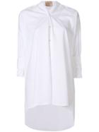Erika Cavallini Oversized Collarless Shirt - White