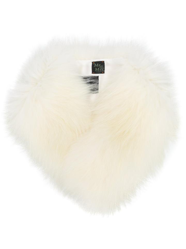 Mr & Mrs Italy Raccoon Fur Scarf - White