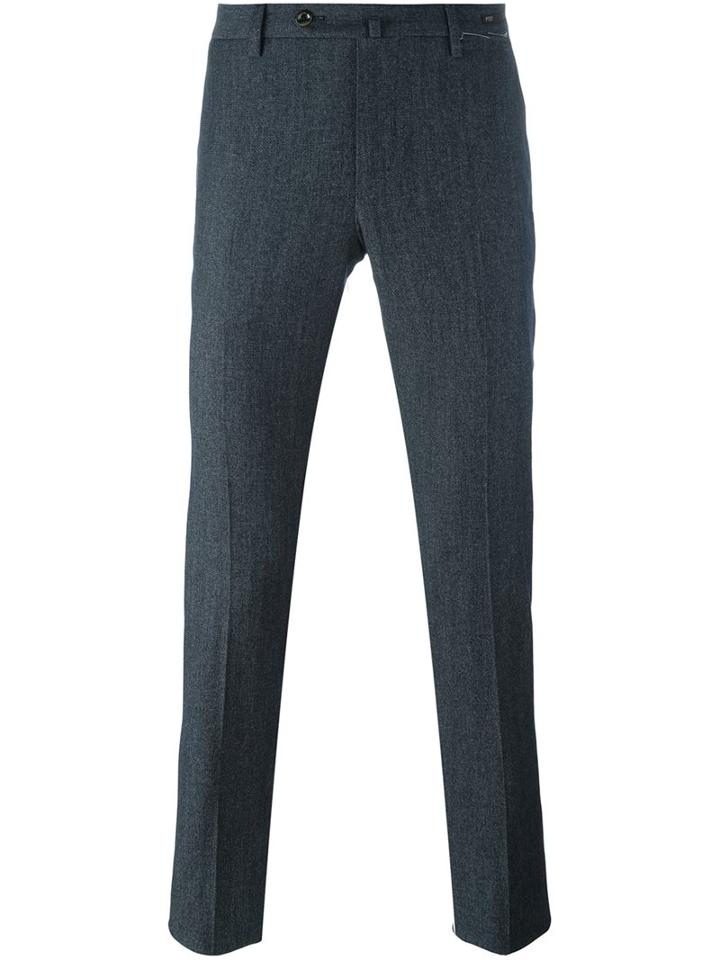 Pt01 Super Slim Fit Trousers, Men's, Size: 50, Blue, Cotton/polyamide/spandex/elastane/virgin Wool
