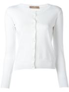 Cruciani Buttoned Cardigan, Women's, Size: 46, White, Cotton/spandex/elastane