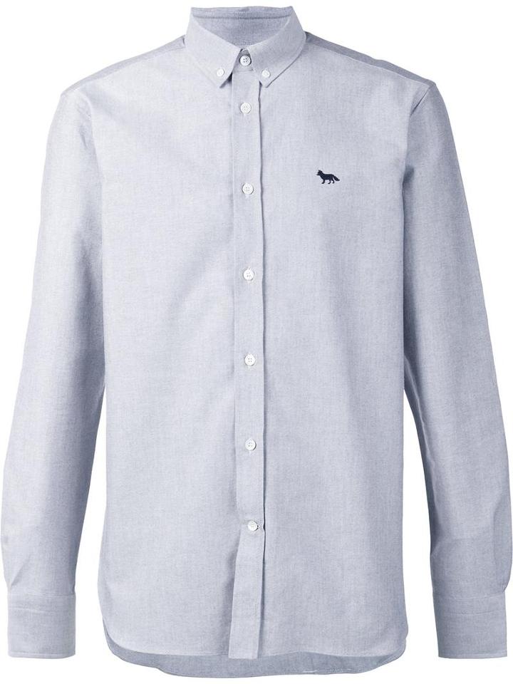 Maison Kitsuné Classic Button Down Shirt, Men's, Size: 39, Grey, Cotton