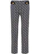 Prada Key Motif Wool Trousers - Blue