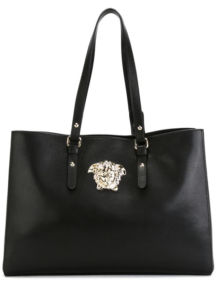 Versace Medusa Tote, Women's, Black, Leather/brass
