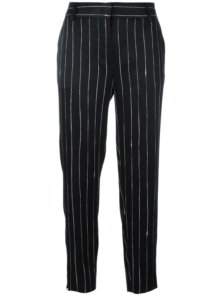 Dkny Satin Pinstripe Trousers - Black