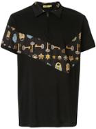 Versace Jeans Key Print Polo Shirt - Black