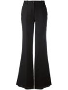Roberto Cavalli Flared Trousers, Size: 42, Black, Linen/flax/viscose/cotton
