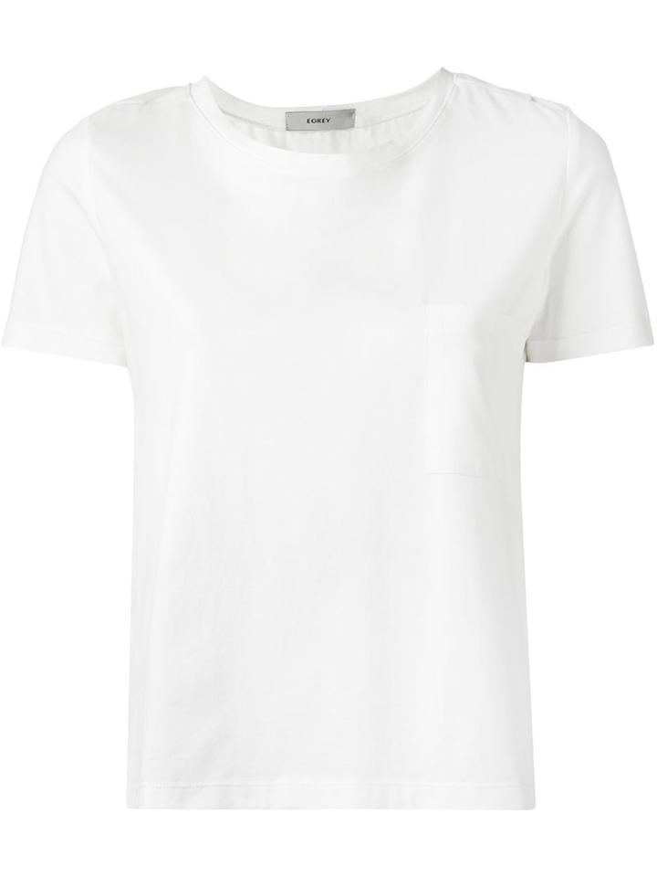 Egrey Chest Pocket Top, Women's, Size: G, White, Cotton