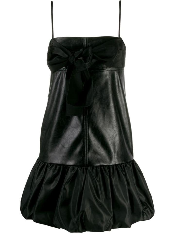 Brognano Bow Embellished Mini Dress - Black