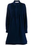 See By Chloé Pleated-placket Shirt Dress - Blue