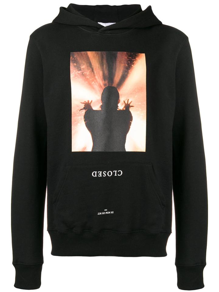Ih Nom Uh Nit Closed Graphic Print Hoodie - Black