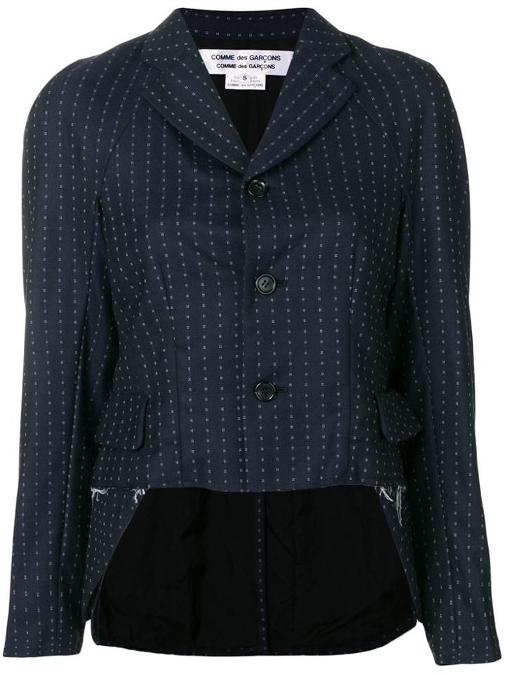 Comme Des Garçons Comme Des Garçons High-low Hem Fitted Jacket - Blue