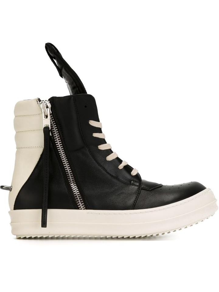 Rick Owens Geobasket Hi-top Sneakers, Women's, Size: 37, Black, Calf Leather/leather/rubber