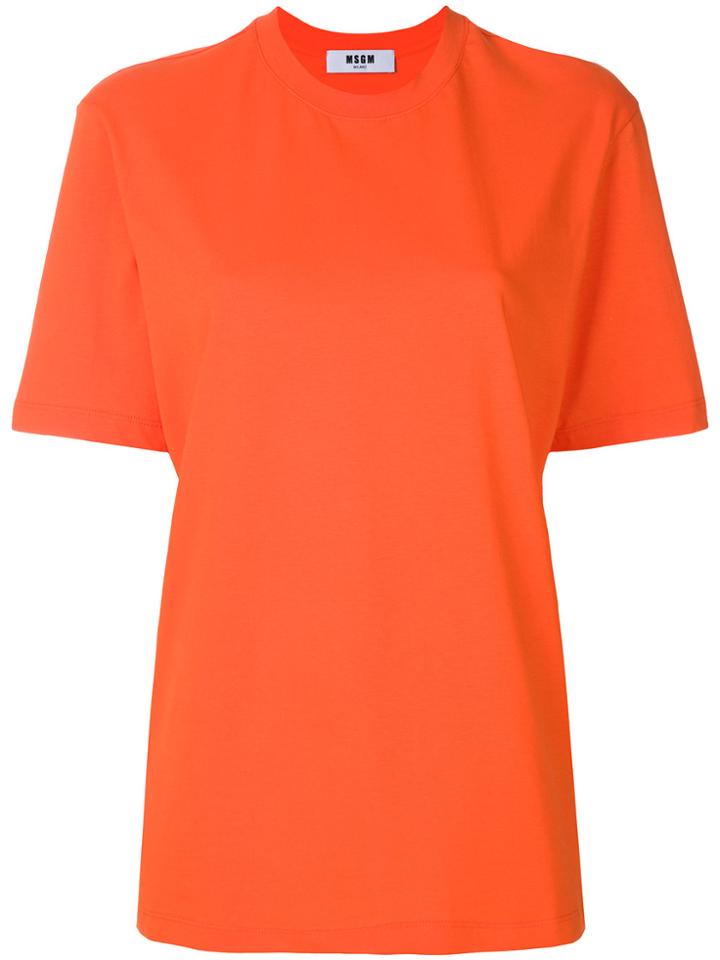 Msgm Back Printed T-shirt - Yellow & Orange