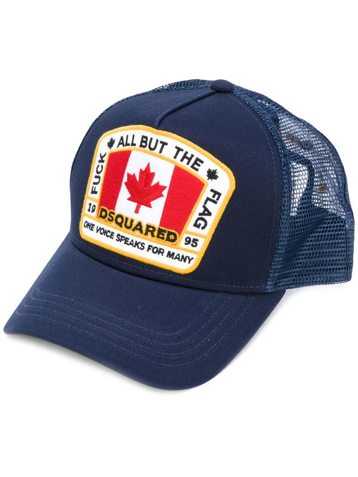 Dsquared2 - Branded Cap - Men - Cotton/polyester - One Size, Blue, Cotton/polyester