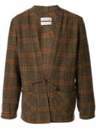 A Kind Of Guise Tie Fastened Checked Cardigan - Brown