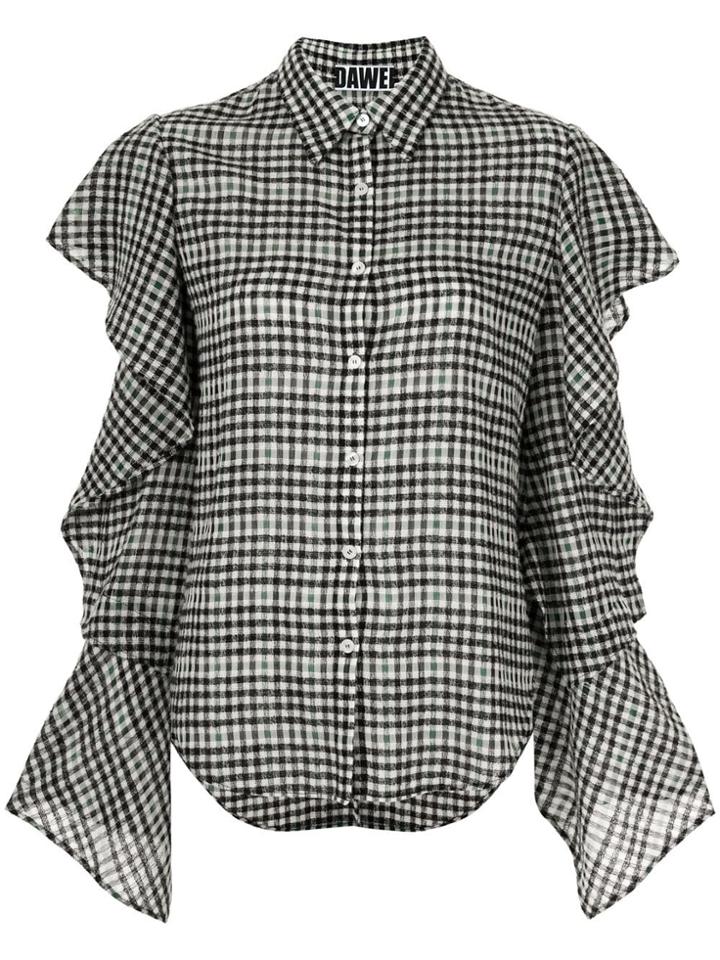 Dawei Ruffled Sleeve Shirt - Black