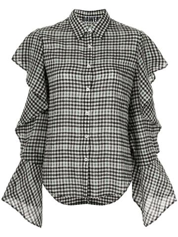 Dawei Ruffled Sleeve Shirt - Black