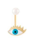 Delfina Delettrez 9kt Gold And Pearl Eye Piercing Earring - Blue