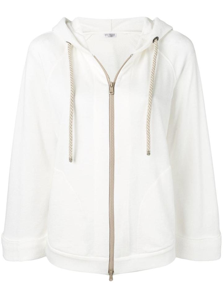 Brunello Cucinelli Zipped-up Hoodie - White