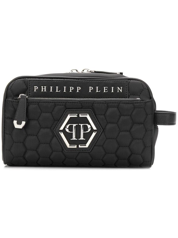 Philipp Plein Engraved Wash Bag - Black