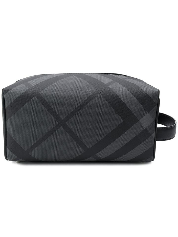 Burberry Checked Cosmetic Case - Black