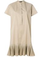 Ps By Paul Smith Button Pleated Dress - Brown
