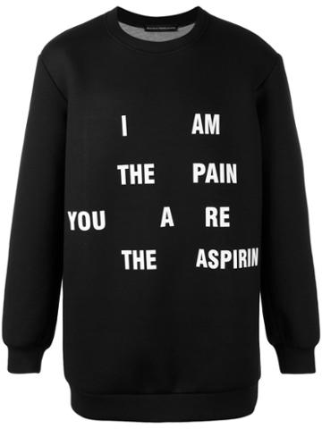 Nicola Indelicato - Oversized Slogan Sweatshirt - Men - Polyamide/spandex/elastane - S, Black, Polyamide/spandex/elastane