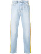 Msgm Side Stripe Straight-leg Jeans - Blue