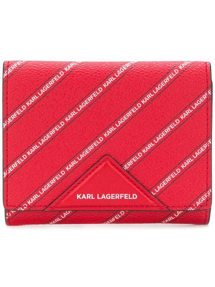Karl Lagerfeld Diagonal Logo Print Wallet - Red