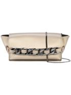 Elena Ghisellini Fold Over Chained Clutch Bag - Brown