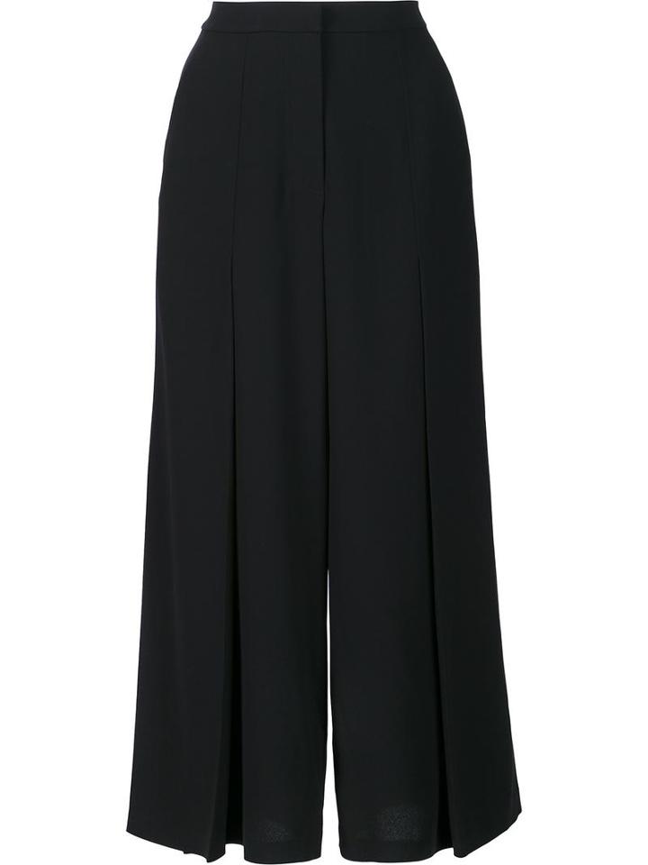 T By Alexander Wang Cropped Palazzo Pants, Women's, Size: Medium, Black, Cotton